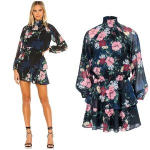 Yumi Kim Falling In Love Black Class Act Dress Long Sleeve Mini Size S